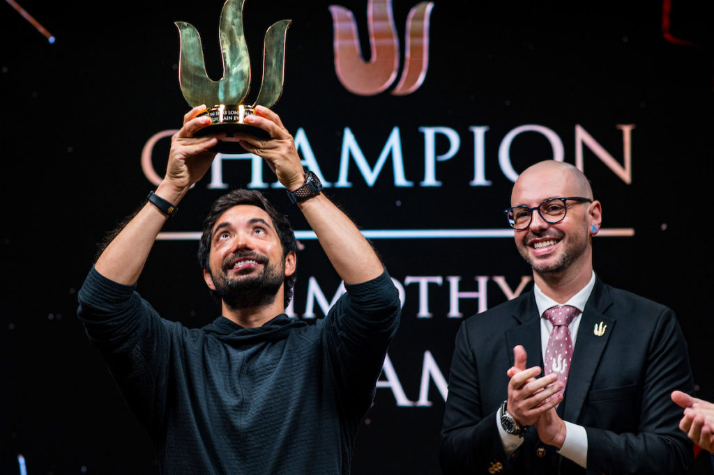 The new champ with his trophy