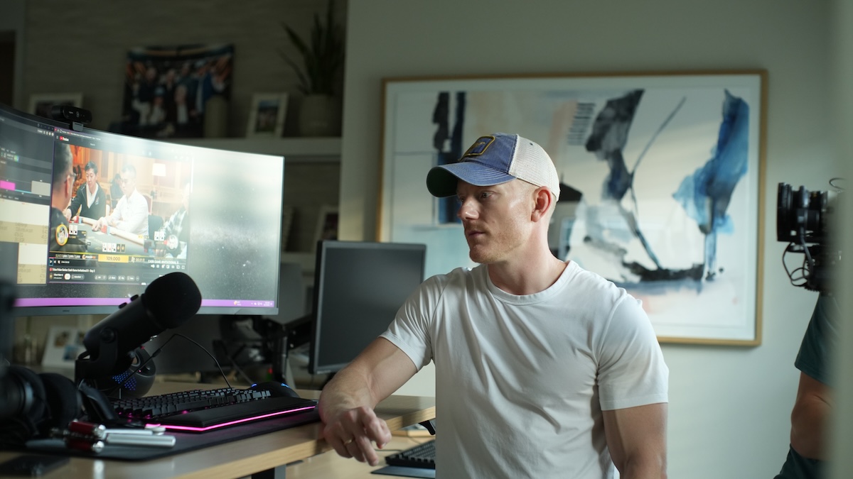 Jason Koon in front of his computer