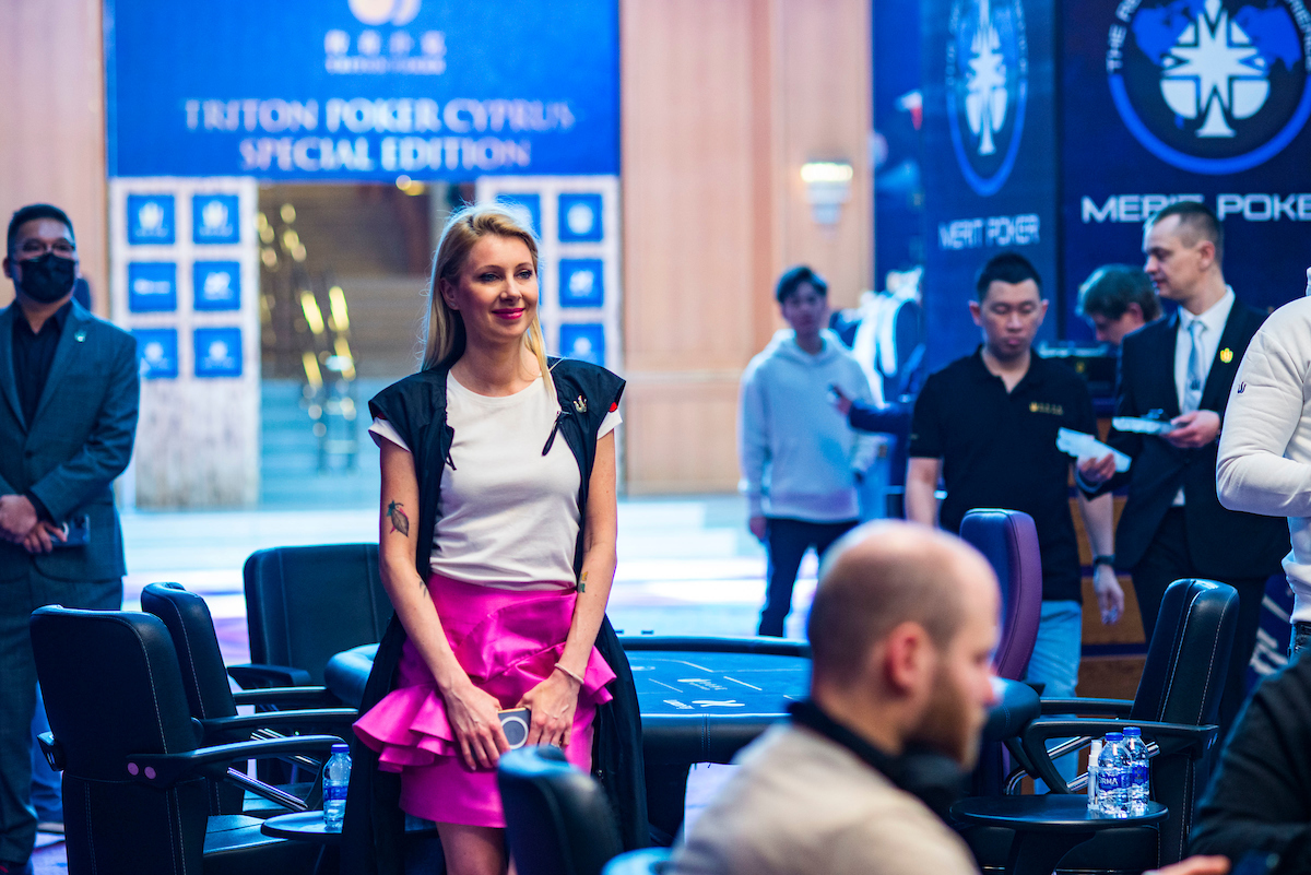Triton PR VIP Player Services Kate Badurek 2022 Triton Cyprus EV02 100K NLH 8 Handed Day 2 Giron 8JG6646