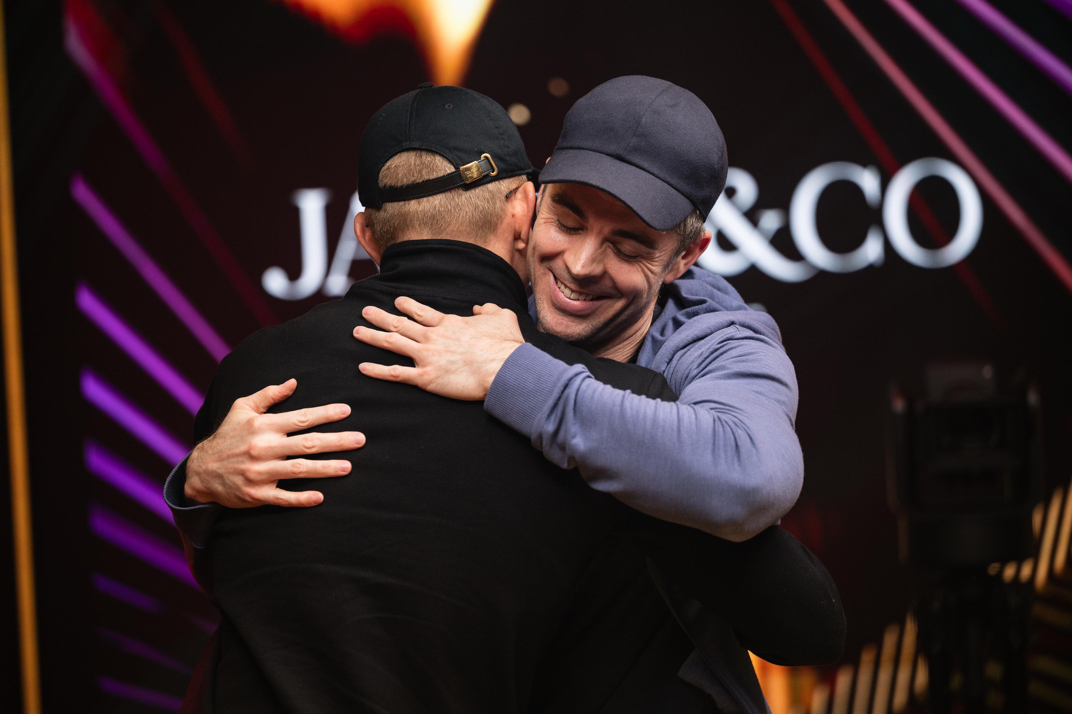 Ben Tollerene congratulates Jason Koon