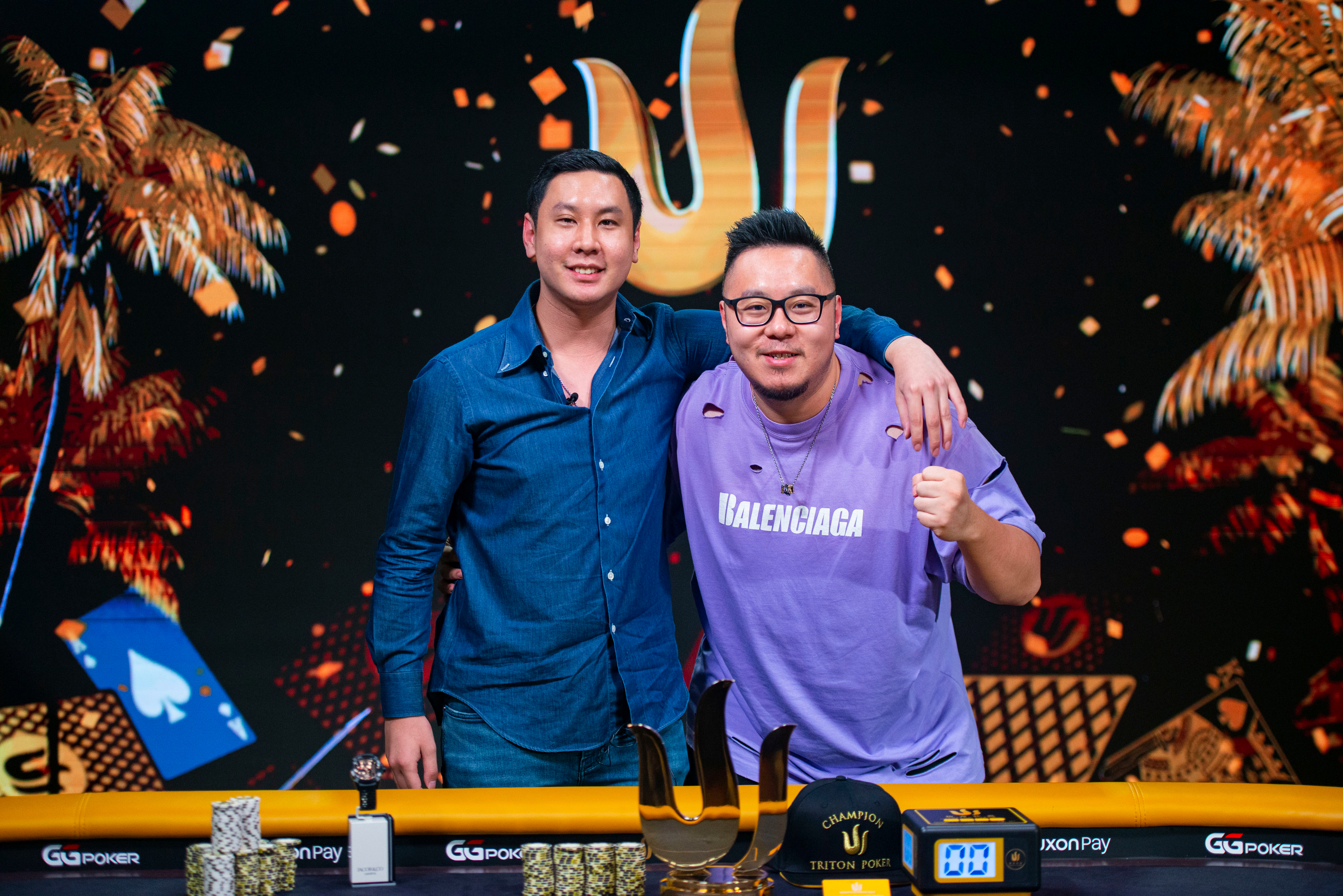 Punnat Punsri, left, alongside his friend Danny Tang in Cyprus