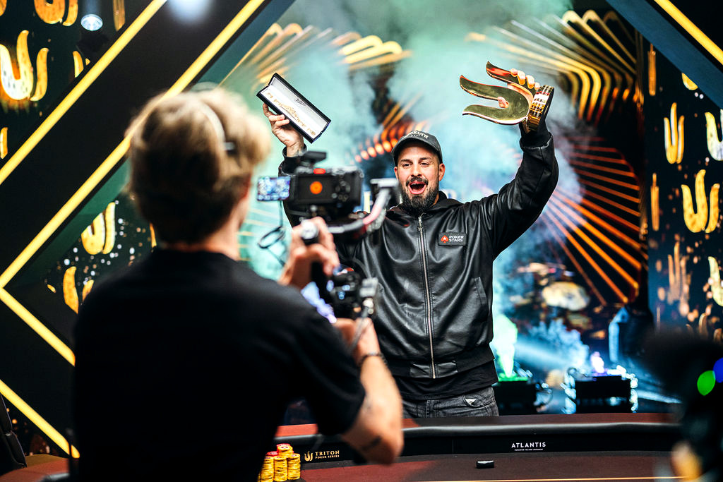 Behind the camera · Champion celebrates