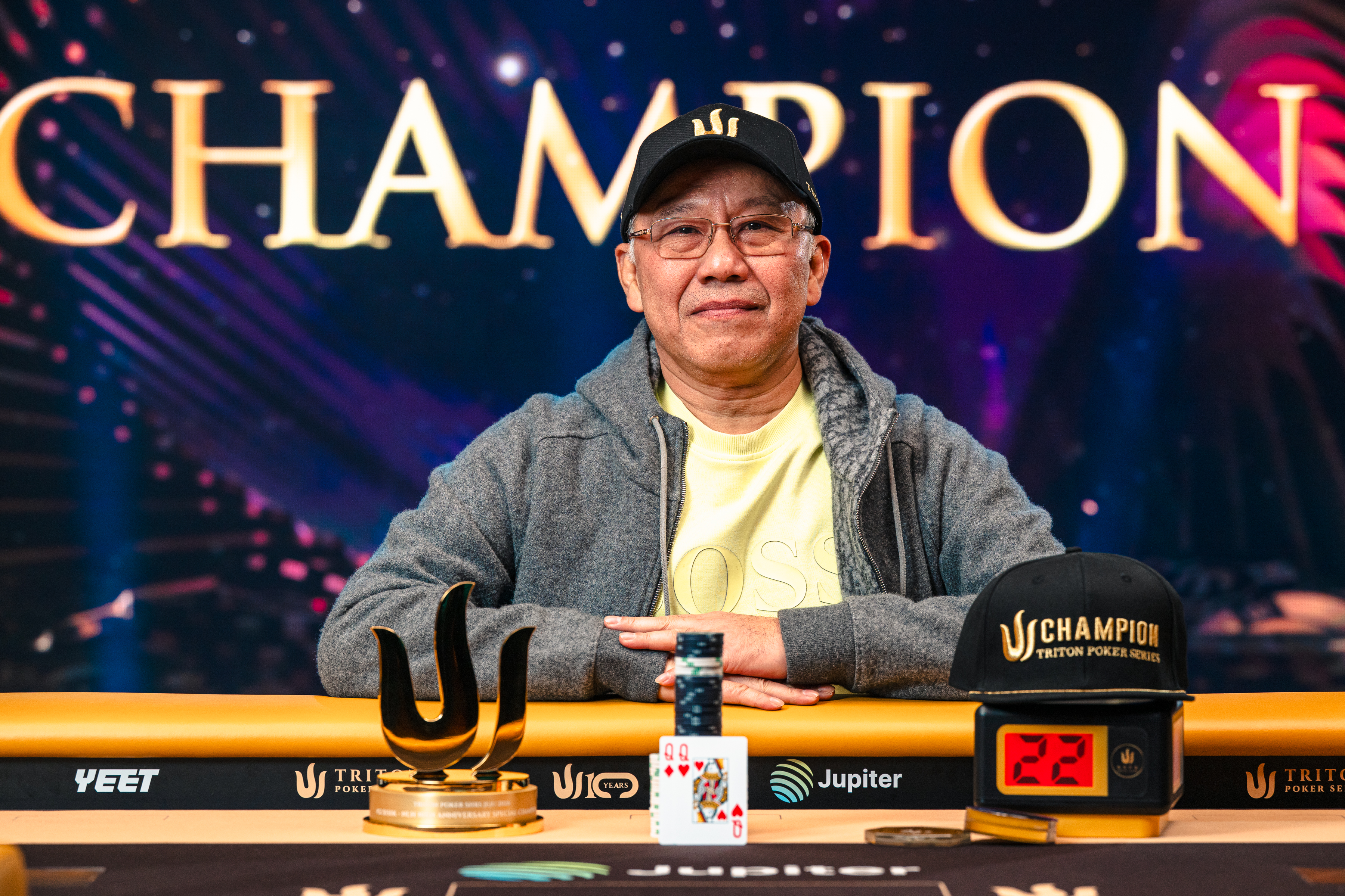 Paul Phua, Triton Invitational champion, with the trophy