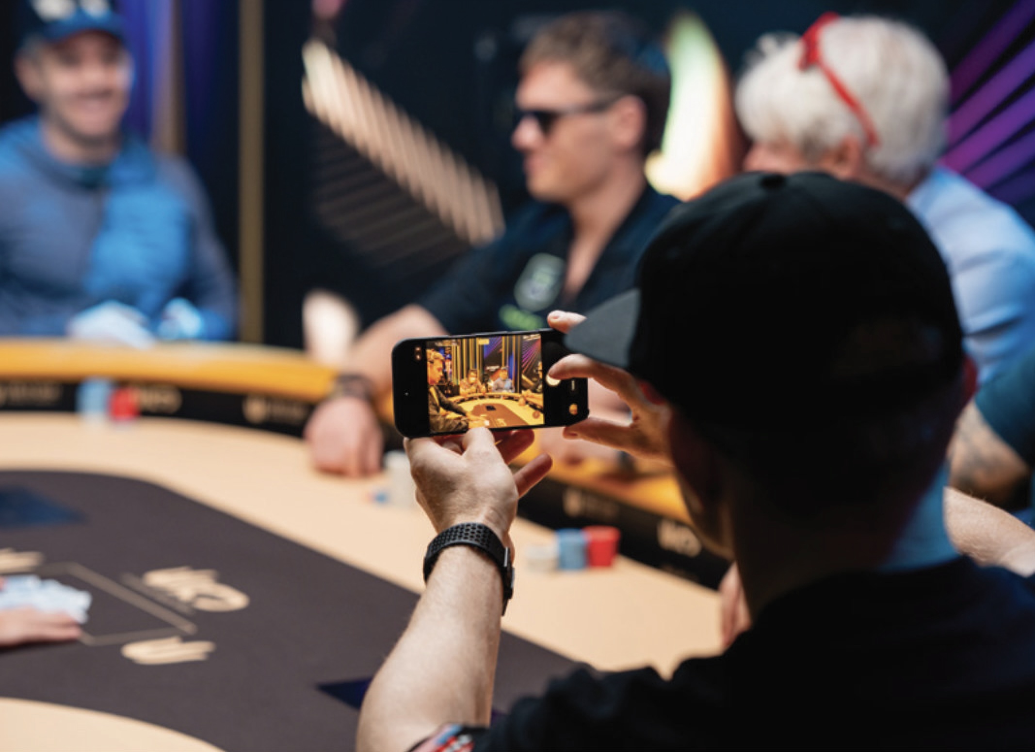 Players at a feature table